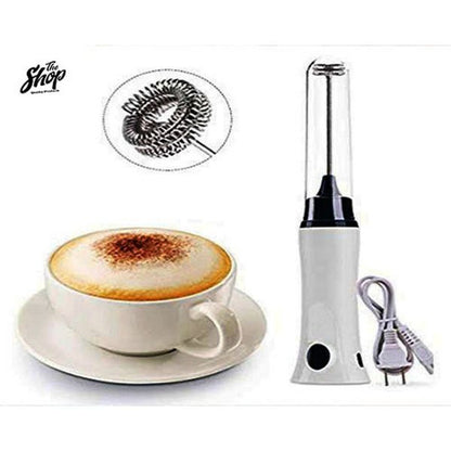 White Electric Rechargeable Coffee Beater – Versatile Milk, Mixing Machine ,juice, Coffee, And Egg Foamer, Ideal For Kitchen Accessories. Portable And Lightweight, Perfect For Cappuccino, Latte, Baking, And Smoothies